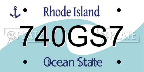 740GS7 Rhode Island License Plate