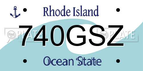 740GSZ Rhode Island License Plate