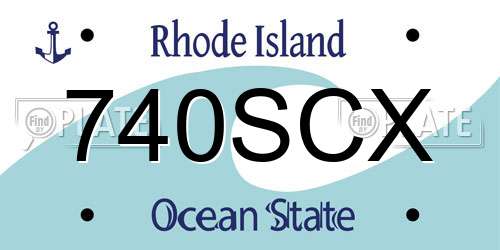740SCX Rhode Island License Plate