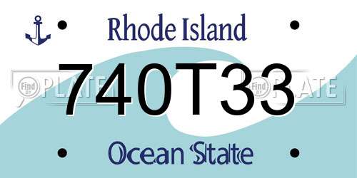 740T33 Rhode Island License Plate