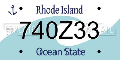 740Z33 Rhode Island License Plate
