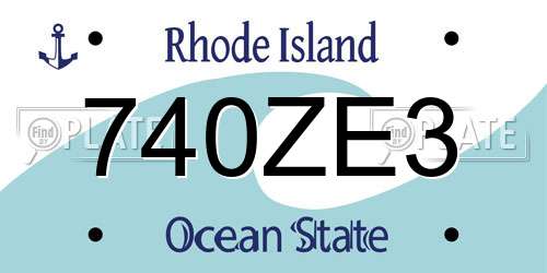 740ZE3 Rhode Island License Plate