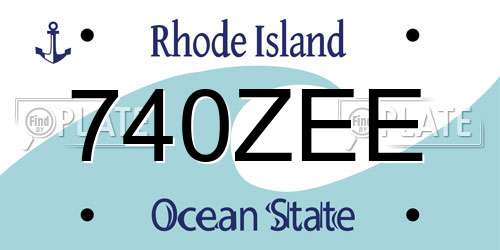 740ZEE Rhode Island License Plate