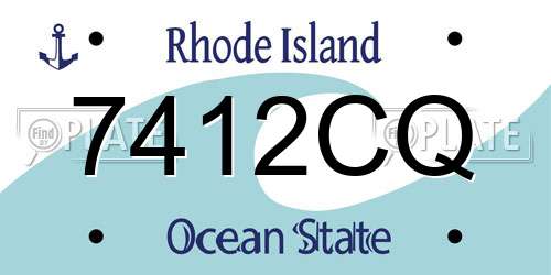 7412CQ Rhode Island License Plate