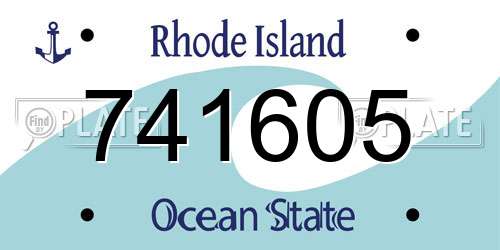 741605 Rhode Island License Plate