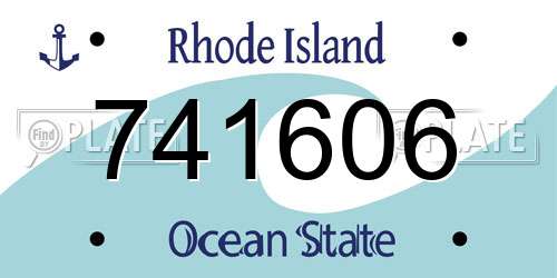 741606 Rhode Island License Plate