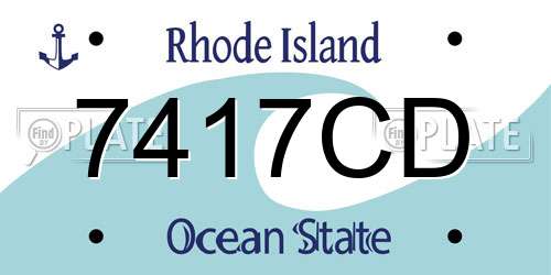 7417CD Rhode Island License Plate
