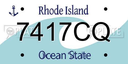 7417CQ Rhode Island License Plate