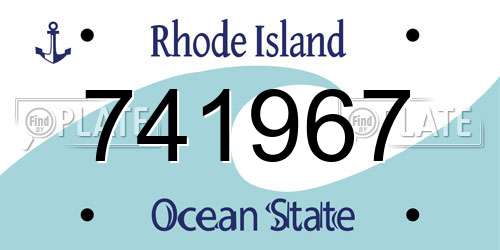 741967 Rhode Island License Plate