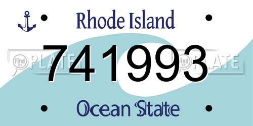 741993 Rhode Island License Plate