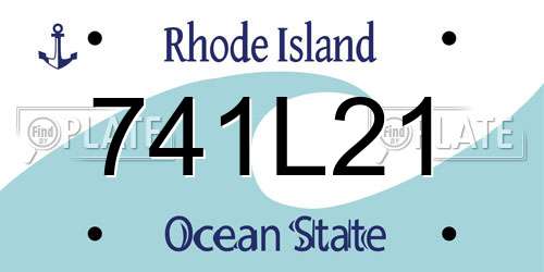 741L21 Rhode Island License Plate