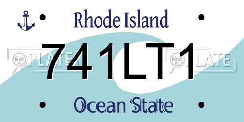 741LT1 Rhode Island License Plate