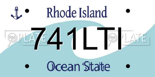 741LTI Rhode Island License Plate