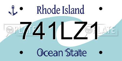 741LZ1 Rhode Island License Plate