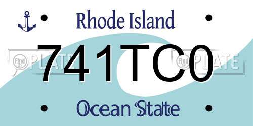 741TC0 Rhode Island License Plate