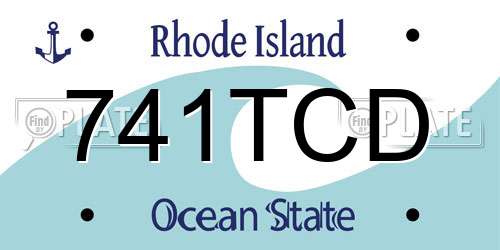 741TCD Rhode Island License Plate