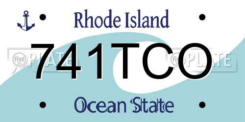 741TCO Rhode Island License Plate