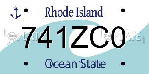 741ZC0 Rhode Island License Plate