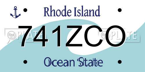 741ZCO Rhode Island License Plate