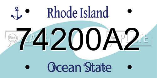 74200A2 Rhode Island License Plate