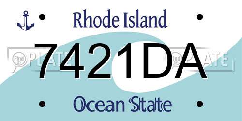 7421DA Rhode Island License Plate