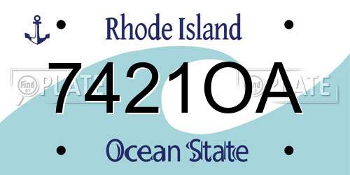 7421OA Rhode Island License Plate