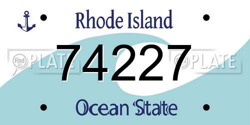 74227 Rhode Island License Plate