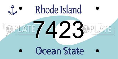 7423 Rhode Island License Plate