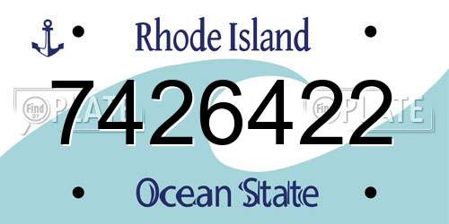 7426422 Rhode Island License Plate