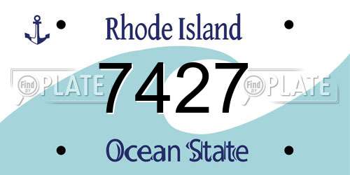 7427 Rhode Island License Plate