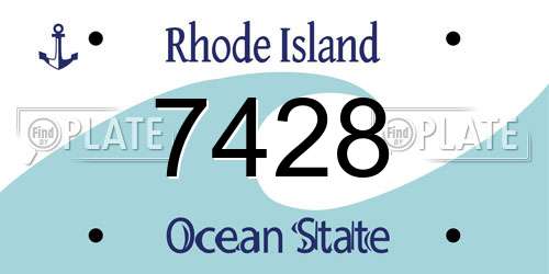 7428 Rhode Island License Plate