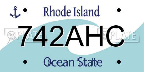 742AHC Rhode Island License Plate