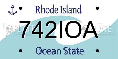 742IOA Rhode Island License Plate