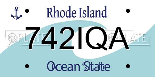742IQA Rhode Island License Plate
