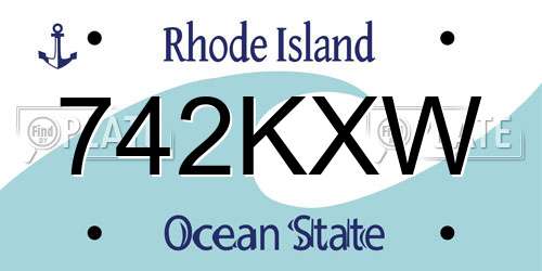 742KXW Rhode Island License Plate