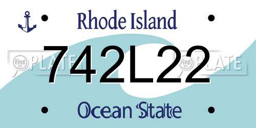 742L22 Rhode Island License Plate