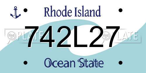 742L27 Rhode Island License Plate