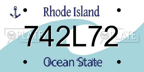 742L72 Rhode Island License Plate