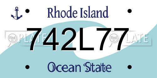 742L77 Rhode Island License Plate