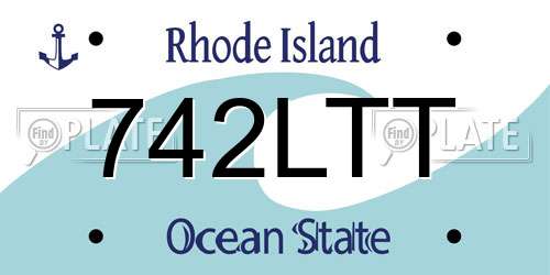 742LTT Rhode Island License Plate