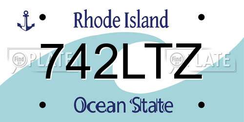 742LTZ Rhode Island License Plate