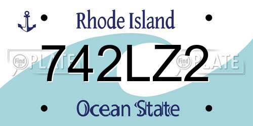 742LZ2 Rhode Island License Plate