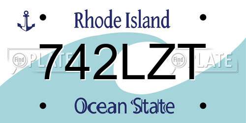 742LZT Rhode Island License Plate
