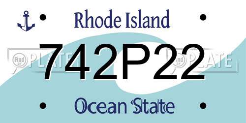 742P22 Rhode Island License Plate