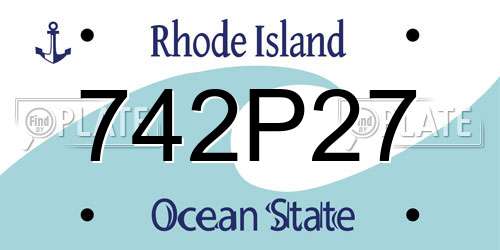 742P27 Rhode Island License Plate