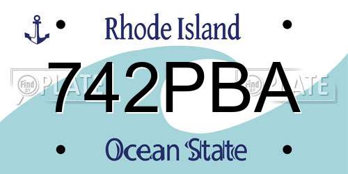 742PBA Rhode Island License Plate