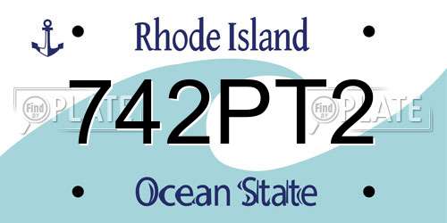 742PT2 Rhode Island License Plate