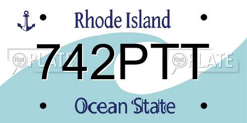 742PTT Rhode Island License Plate
