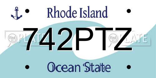 742PTZ Rhode Island License Plate