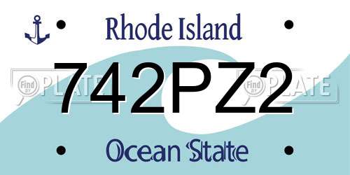 742PZ2 Rhode Island License Plate